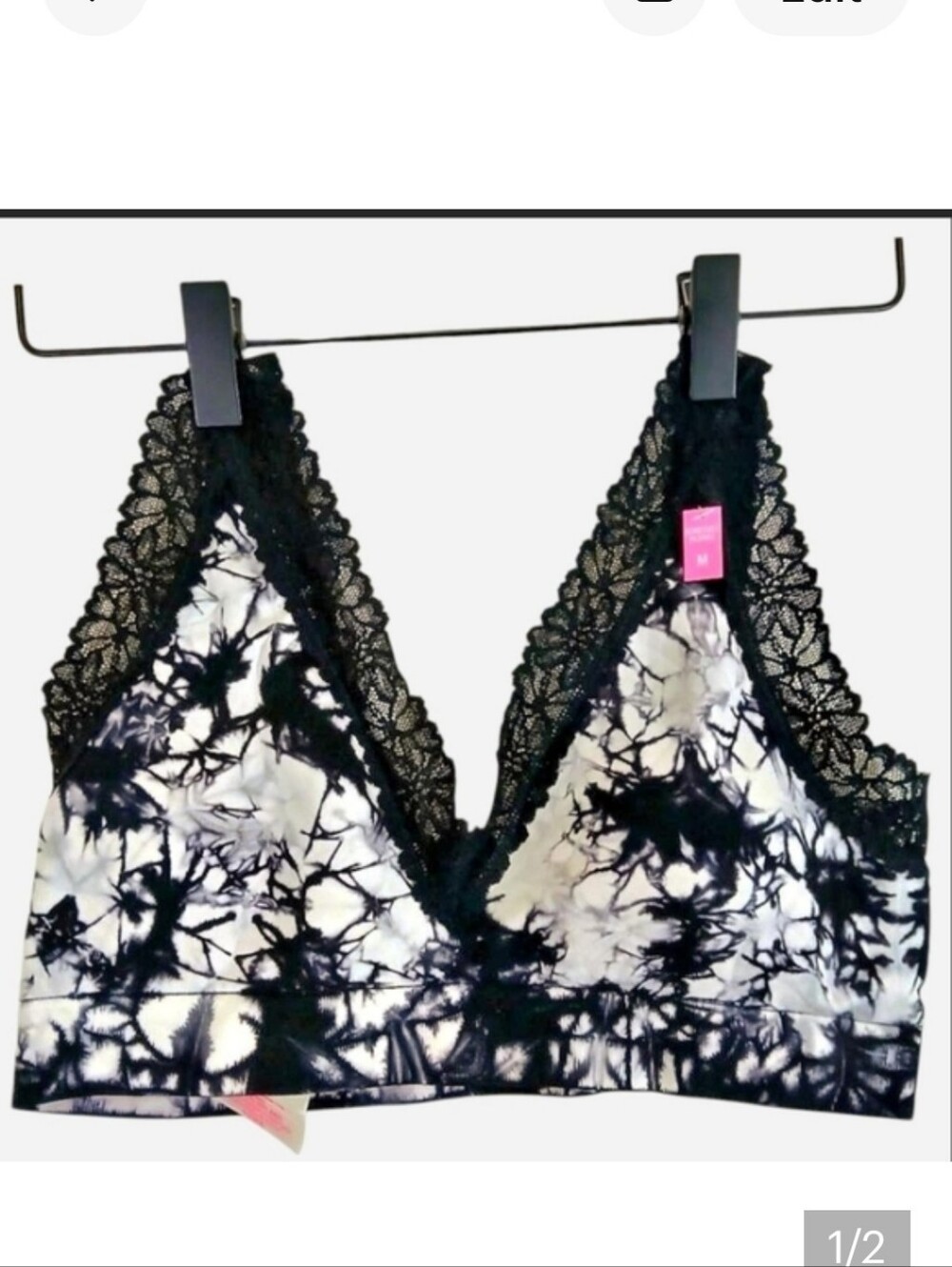 PINK Victoria's Secret Bralette Tie Dye Lace Wireless Lightly Lined M